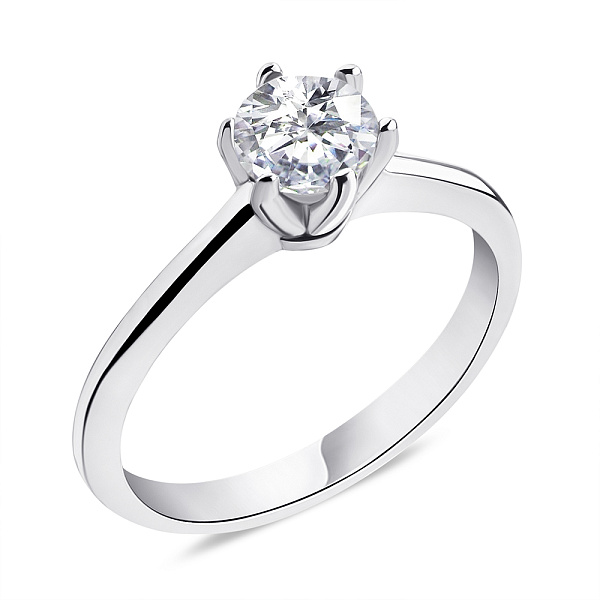 Кольцо из серебра с одним фианитом (арт. 7501/4627/3) – изображение 1