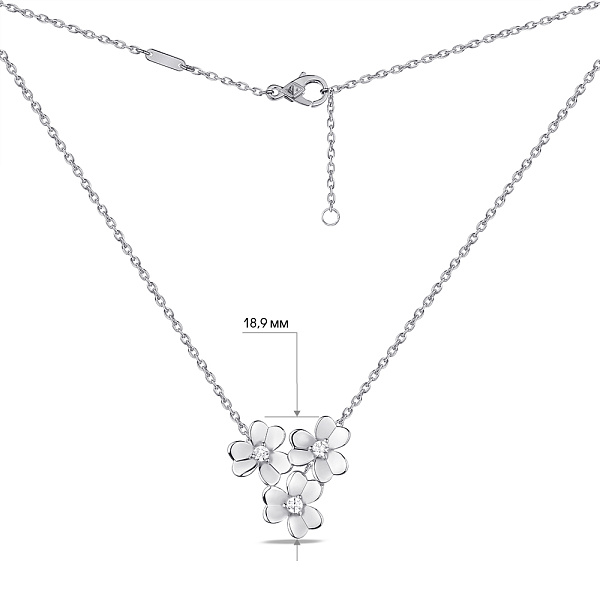 Серебряное колье Цветы с фианитами (арт. 7507/1619) – изображение 3
