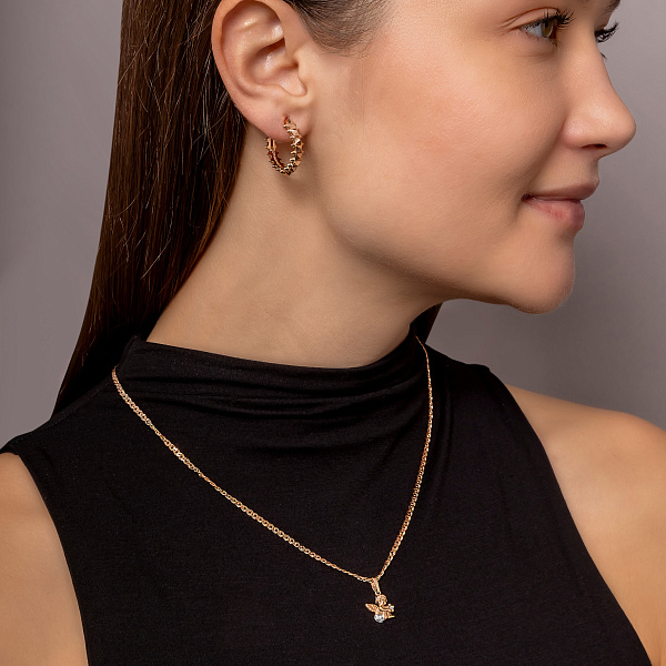 Серьги-кольца из красного золота (арт. 1091388/20) – изображение 3