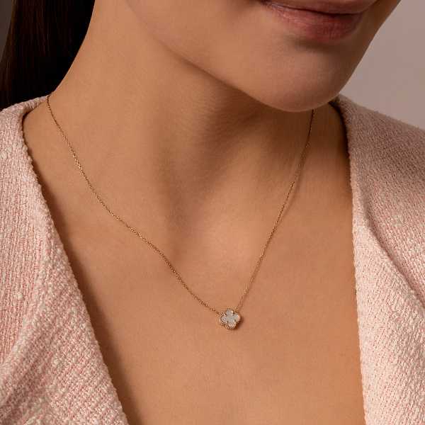 Кольє Конюшина з червоного золота з перламутром (арт. 361496/8п) – зображення 3