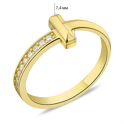 Серебряное кольцо с желтым родированием и фианитами (арт. 7501/5997ж)
