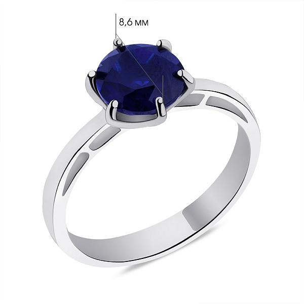 Кольцо из серебра с сапфиром (арт. 7501/483Спскп) – изображение 2