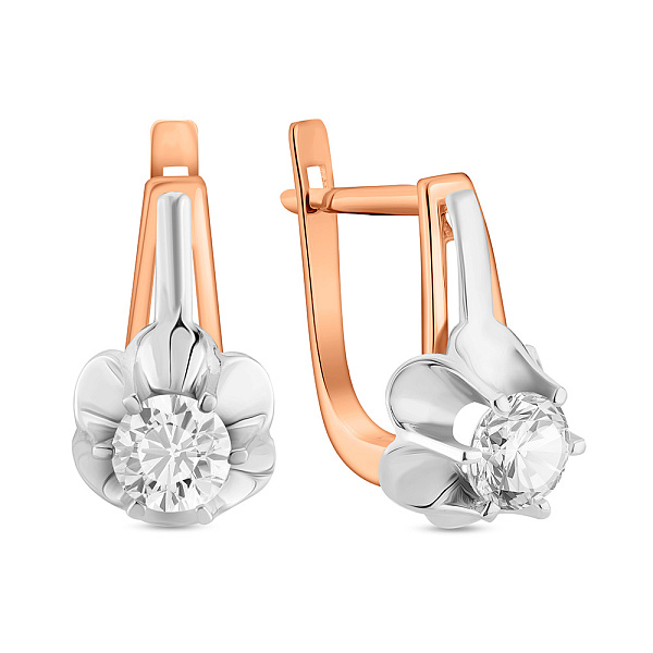 Серьги из красного золота с родированием (арт. 105287) – изображение 1