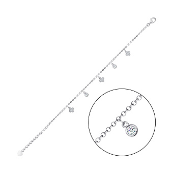 Браслет срібний з підвісками і з фіанітами (арт. 7509/3045)