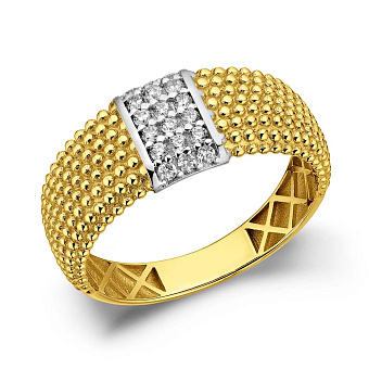 Золотое кольцо с фианитами (арт. 156717жр)
