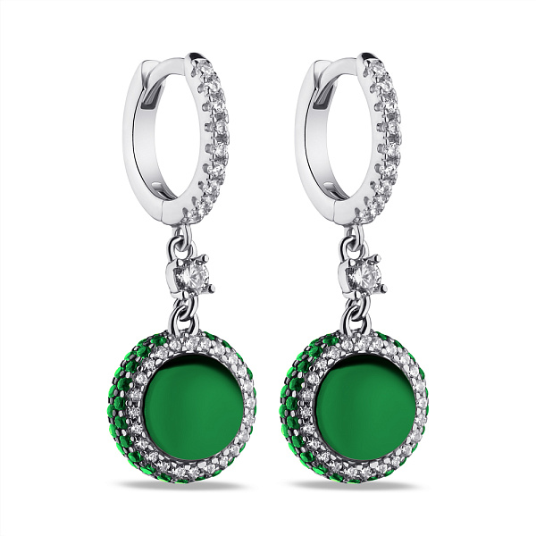 Серебряные серьги с альпинитами и фианитами (арт. 7502/9510аз) – изображение 1