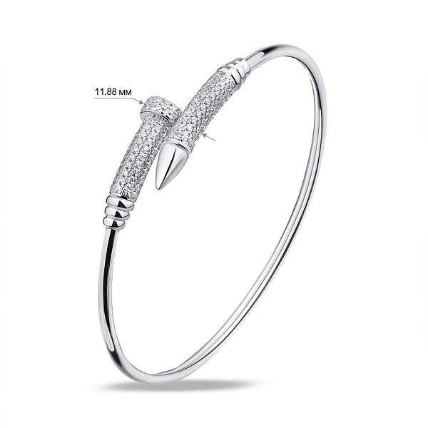 Жесткий серебряный браслет в форме гвоздя (арт. 7509/3798) – изображение 2