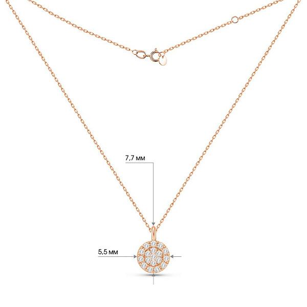 Кольє золоте з діамантами (арт. Ц011658010) – зображення 3