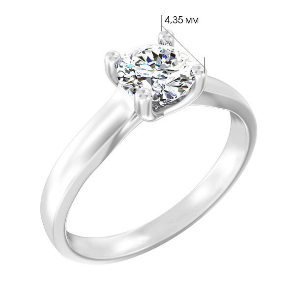 Золотое кольцо с бриллиантом (арт. К01109610046б) – изображение 3