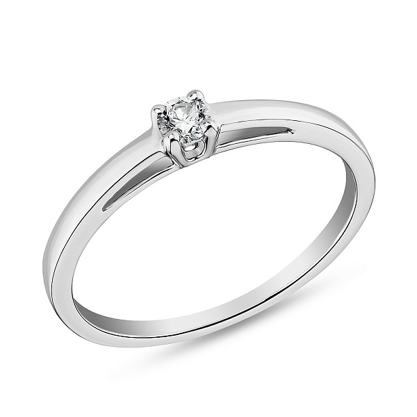 Кольцо помолвочное из белого золота с бриллиантом (арт. К341217010б) – изображение 1