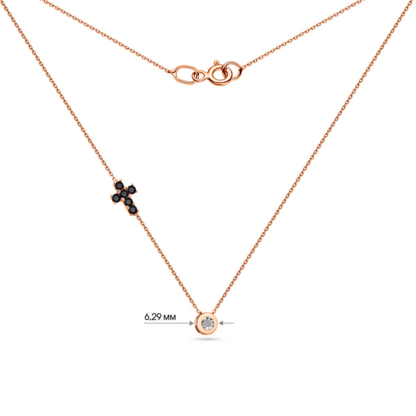 Колье из красного золота с черными фианитами (арт. 352154/1ч) – изображение 4