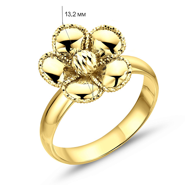 Золотое кольцо Francelli Цветок (арт. 155719ж) – изображение 2