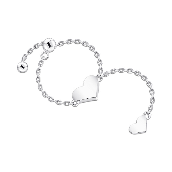 Серебряное регулируемое кольцо сердечко (арт. 7501/8923) – изображение 1