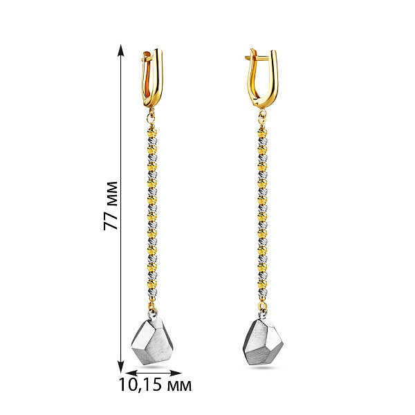 Золотые серьги с подвесками (арт. 105005ж) – изображение 2