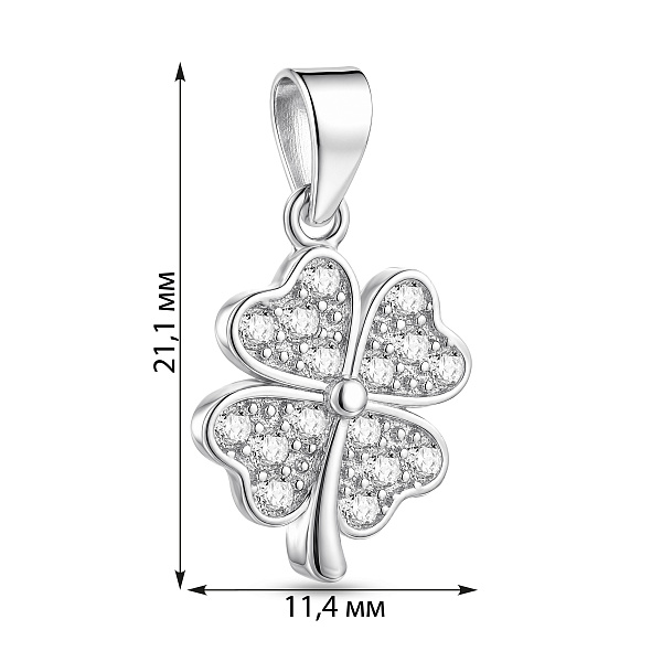 Серебряная подвеска цветок с фианитами (арт. 7503/4897) – изображение 2