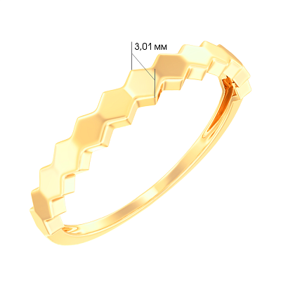 Золотое кольцо в желтом цвете металла без вставок  (арт. 141130ж)