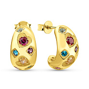 Фото Пусеты золотые с фианитами (арт. 1091593жцв)