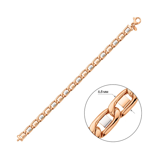 Браслет из красного золота с родированием (арт. 326481р) – изображение 5