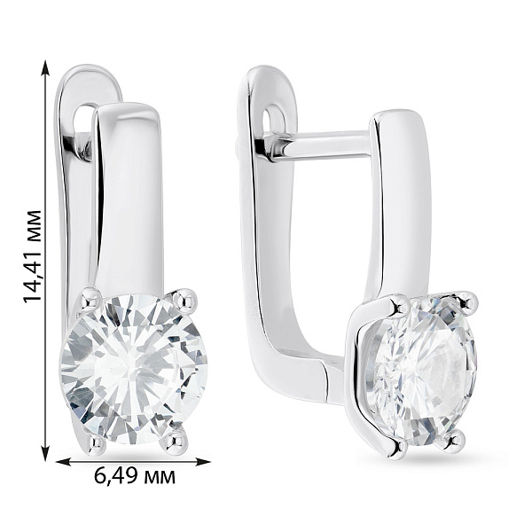 Серебряные серьги с фианитами  (арт. 7502/4526) – изображение 2