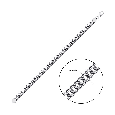 Серебряный цепочный браслет плетения Питон (арт. 0315611ч)
