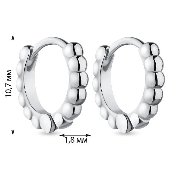 Серьги-кольца из серебра (арт. 7502/4867/10) – изображение 2