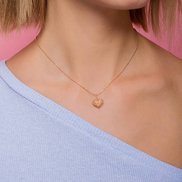 Кулон з червоного золота Сердечко (арт. 424825) – зображення 2