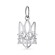 Фото Подвес Трезубец-Герб Украины из серебра (арт. 7503/222пю)