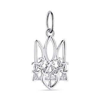 Фото Подвес Трезубец-Герб Украины из серебра (арт. 7503/222пю)