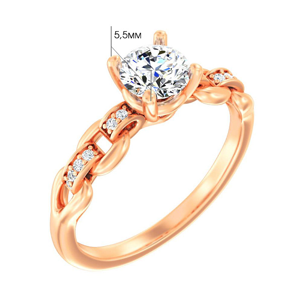 Кольцо из красного золота с бриллиантами (арт. К01132205346) – изображение 3