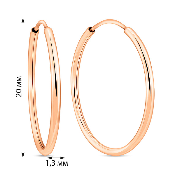 Золотые серьги-кольца (арт. 122600/20) – изображение 3