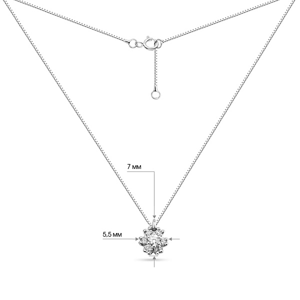 Кольє з білого золота з діамантами (арт. Ц011290010б/2) – зображення 3