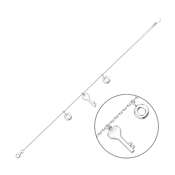 Серебряный браслет с подвесками (арт. 7509/5327) – изображение 1