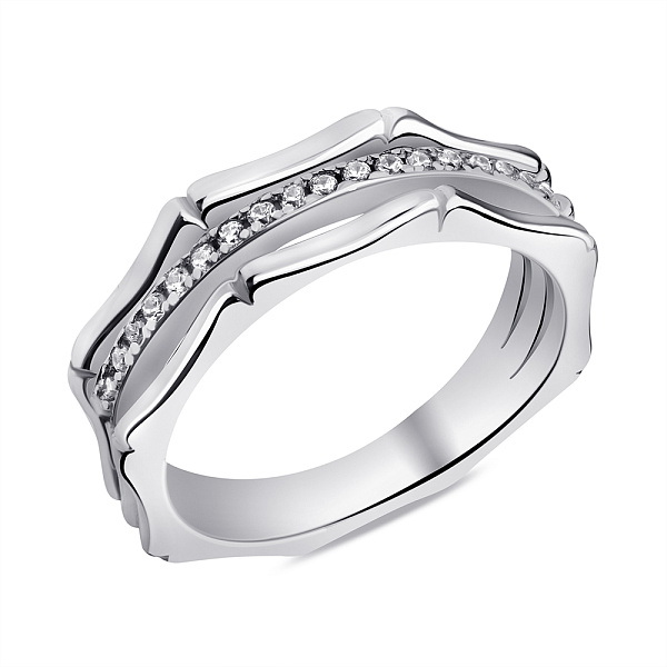 Серебряное кольцо с дорожкой из фианитов (арт. 7501/6819) – изображение 1