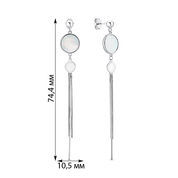 Серебряные серьги-пусеты с перламутром (арт. 7518/6954п) – изображение 4