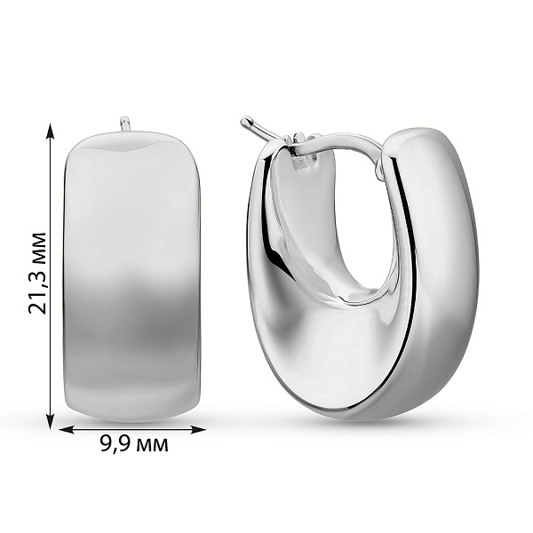 Сережки Francelli з білого золота без каменів (арт. е1091989б) – зображення 4