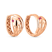 Серьги из красного золота Змея с фианитами (арт. 111450к)