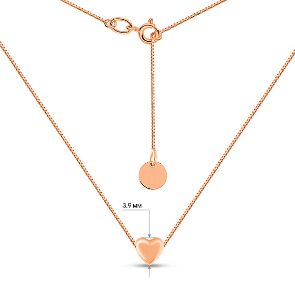 Золотое колье Сердечко (арт. 360157/2) – изображение 4