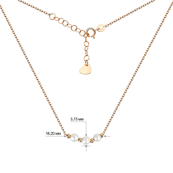 Золотое колье с жемчугом (арт. 351928прлб) – изображение 3