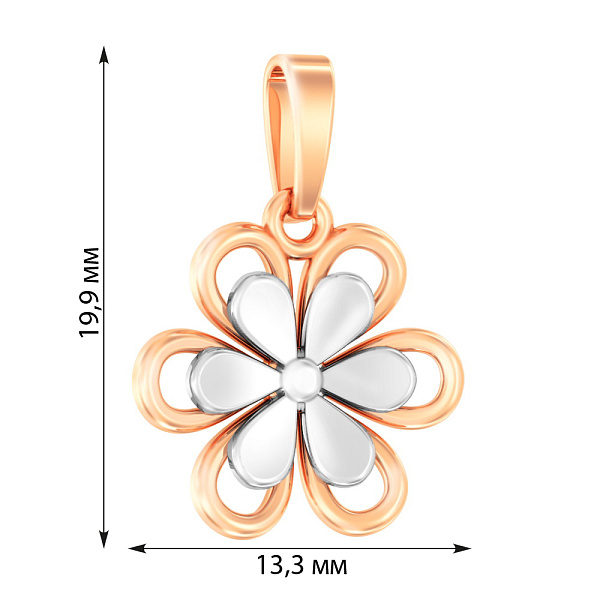 Золота підвіска Квіточка (арт. 441065кб) – зображення 2