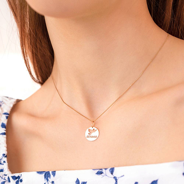 Золотой кулон "Вільна" (арт. 440888) – изображение 2