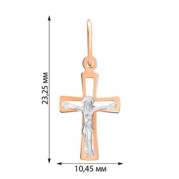 Золотой нательный крестик с распятием (арт. 518700) – изображение 2