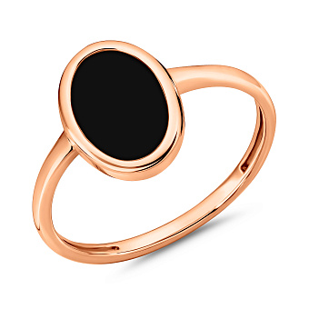 Каблучка Лýна з червоного золота з емаллю (арт. 141218еч)