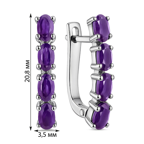 Серебряные серьги с аметистами (арт. 7502/2193685А) – изображение 2