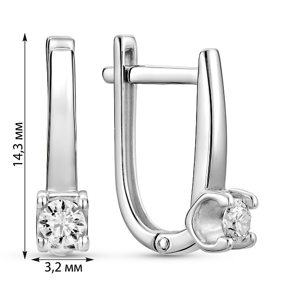 Сережки з білого золота з діамантами (арт. С011152020б) – зображення 4