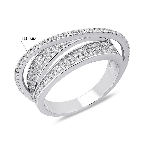 Серебряное тройное кольцо с фианитами (арт. 7501/8451) – изображение 2