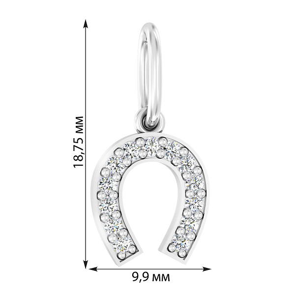 Золотая подвеска Подкова с фианитами (арт. 440312б) – изображение 2