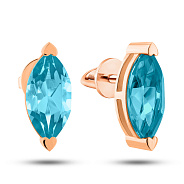 Фото Золоті сережки-пусети з топазом (арт. 111233Птг)