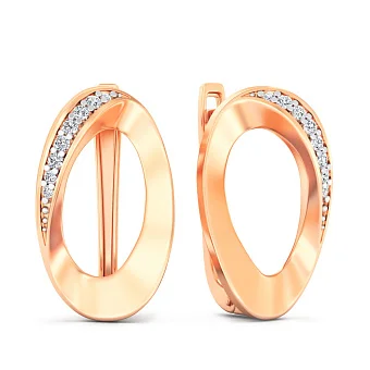 Серьги из красного золота с фианитами (арт. 1101105)