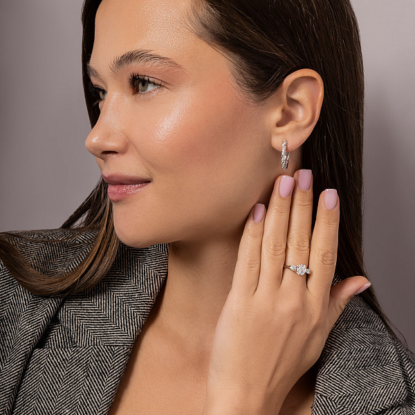 Золота каблучка з діамантами (арт. К011627080б) – зображення 7