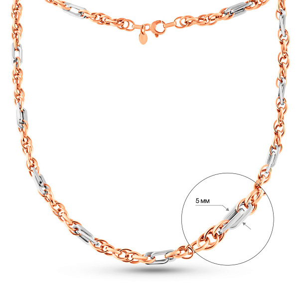 Кольє з комбінованого золота (арт. 352458кб) – зображення 6